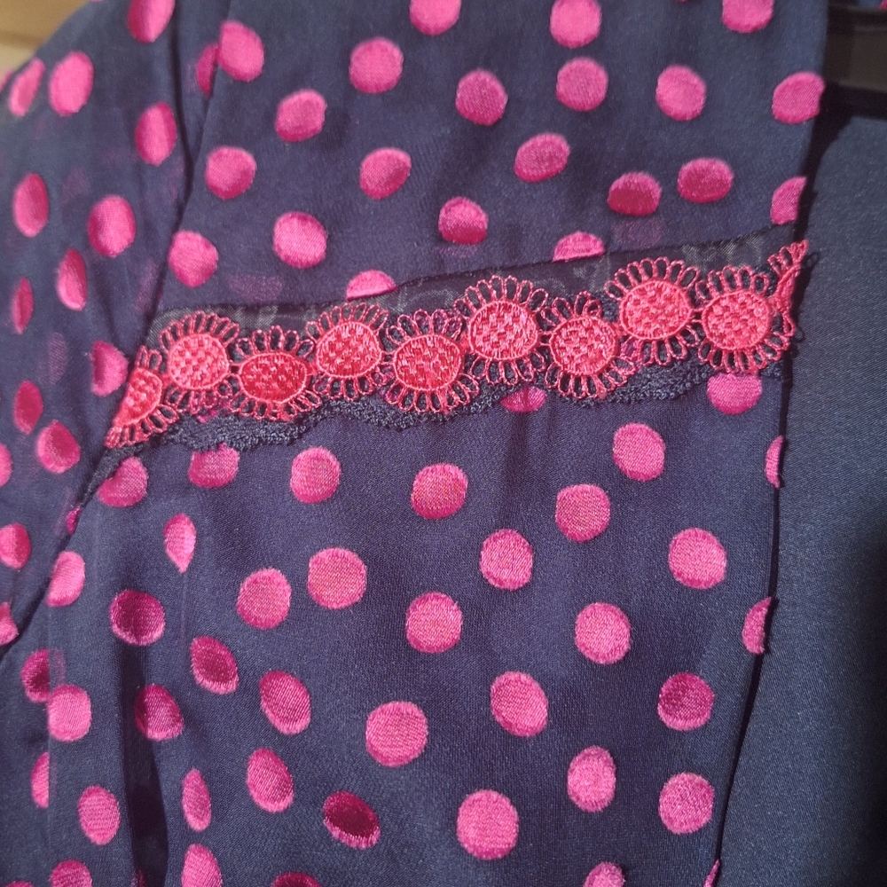 Saloni Edith Polka-Dot Flocked silk-blend chiffon midi dress - Picture 5 of 10